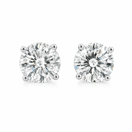 2.50 CTW Lab-Grown Round Diamond Stud Earrings