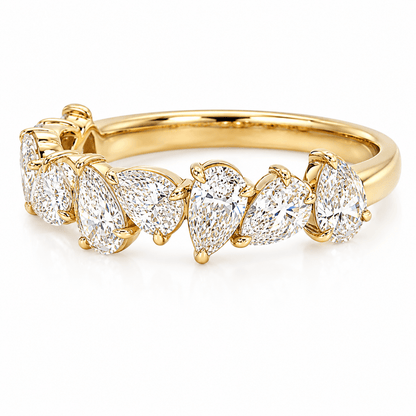 1-9/10 CT TW. Lab-Grown Diamond Pear Wedding Band