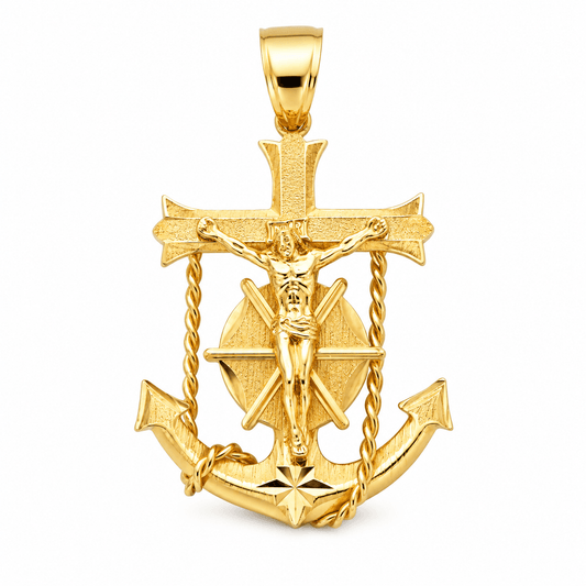 Marine Anchor Cross Pendant