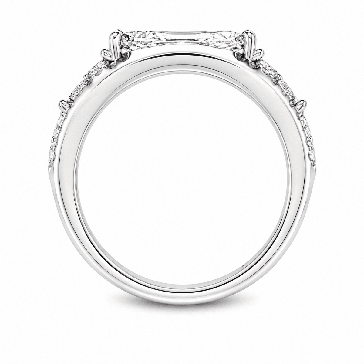 1.07 CTW Marquise Diamond & Pink Sapphire Band