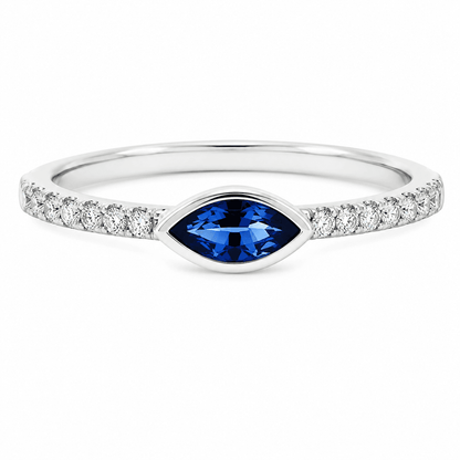 Marquise Sapphire Diamond Ring