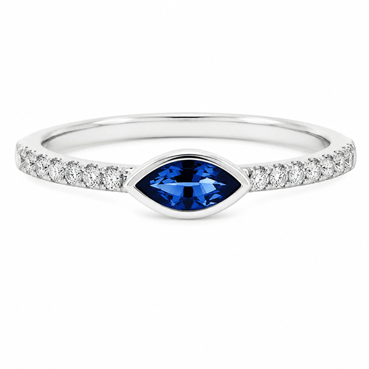 Marquise Sapphire Diamond Ring