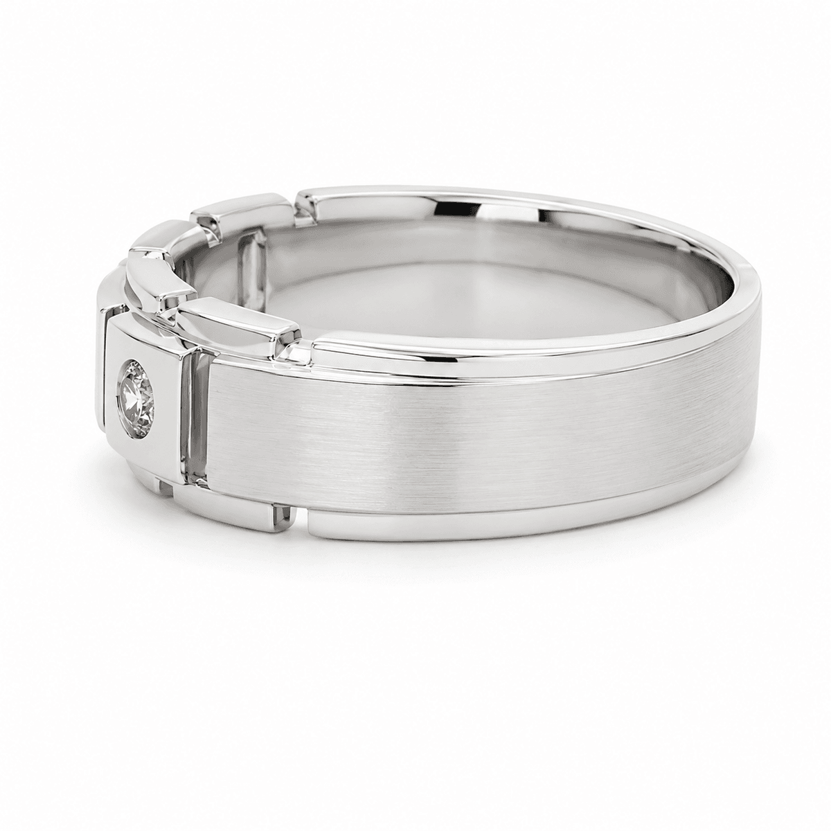1/2 CT TW. Men's Three-Stone Diamond Band
