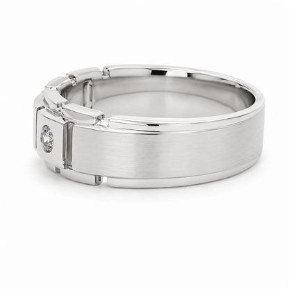 1/2 CT TW. Men's Three-Stone Diamond Band