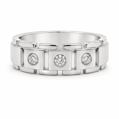 Men's Three-Stone Diamond Band