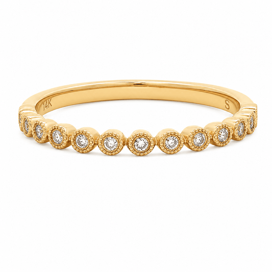 0.11 CT TW. Milgrain Diamond Fashion Ring