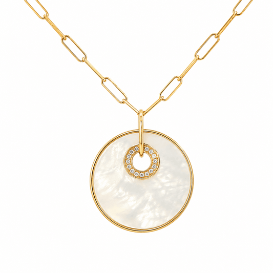 Mother of Pearl and Diamond Accent Necklace