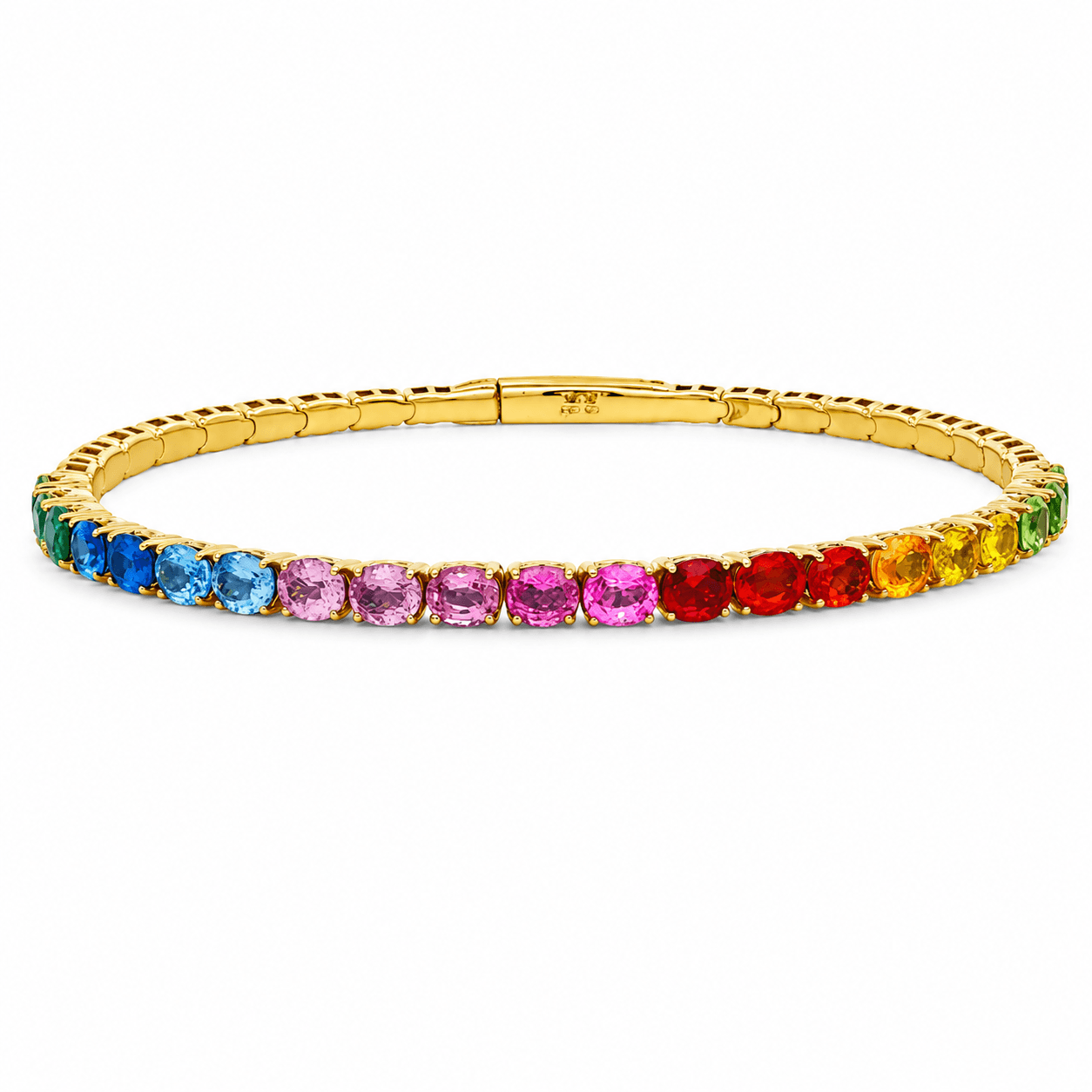 4-9/10 CT TW. Multicolor Sapphire Flex Bangle