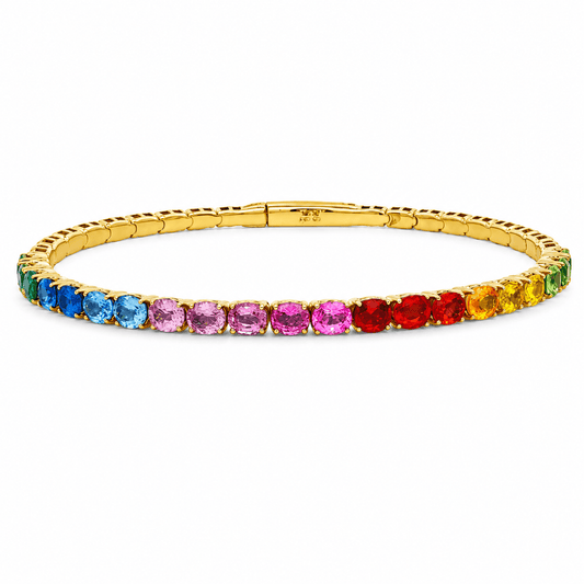 4-9/10 CT TW. Multicolor Sapphire Flex Bangle