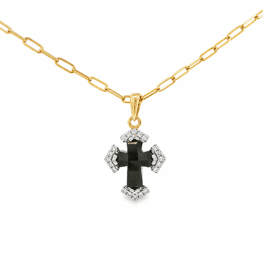 2-3/5 CT TW. Natural Salt-and-Pepper Diamond Cross Pendant