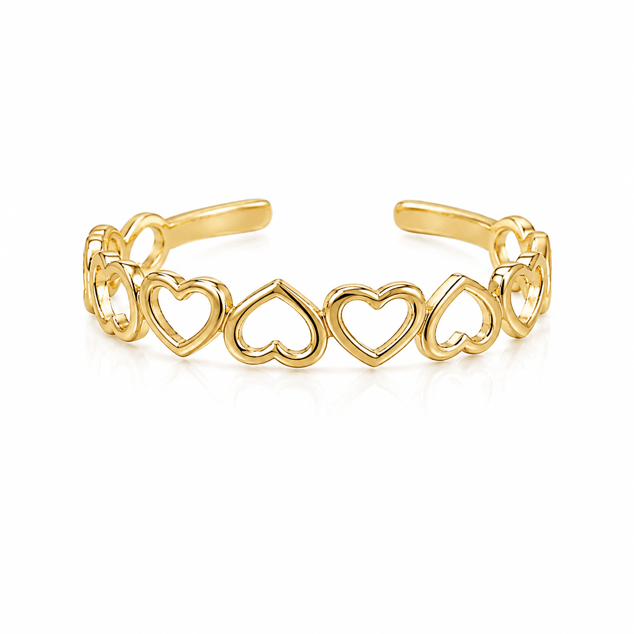 Open Hearts Midi Ring