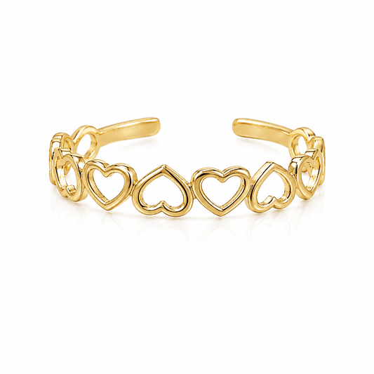 Open Hearts Midi Ring