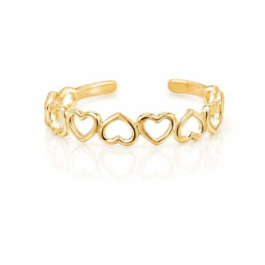 Open Hearts Midi Ring