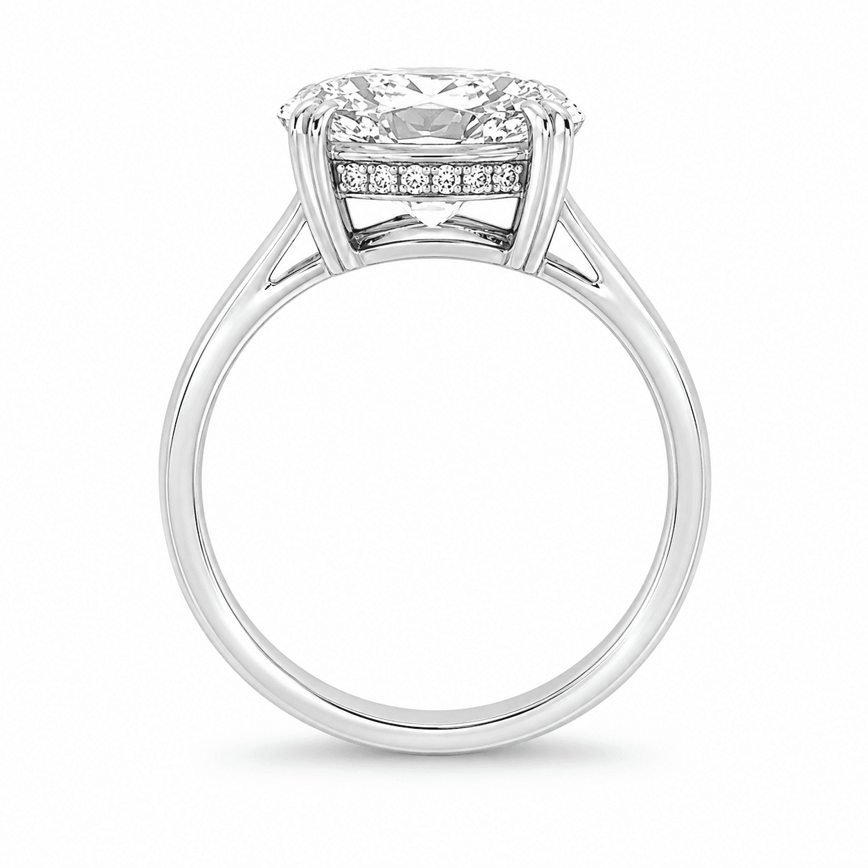 Oval Lab-Grown Diamond Hidden Halo Engagement Ring