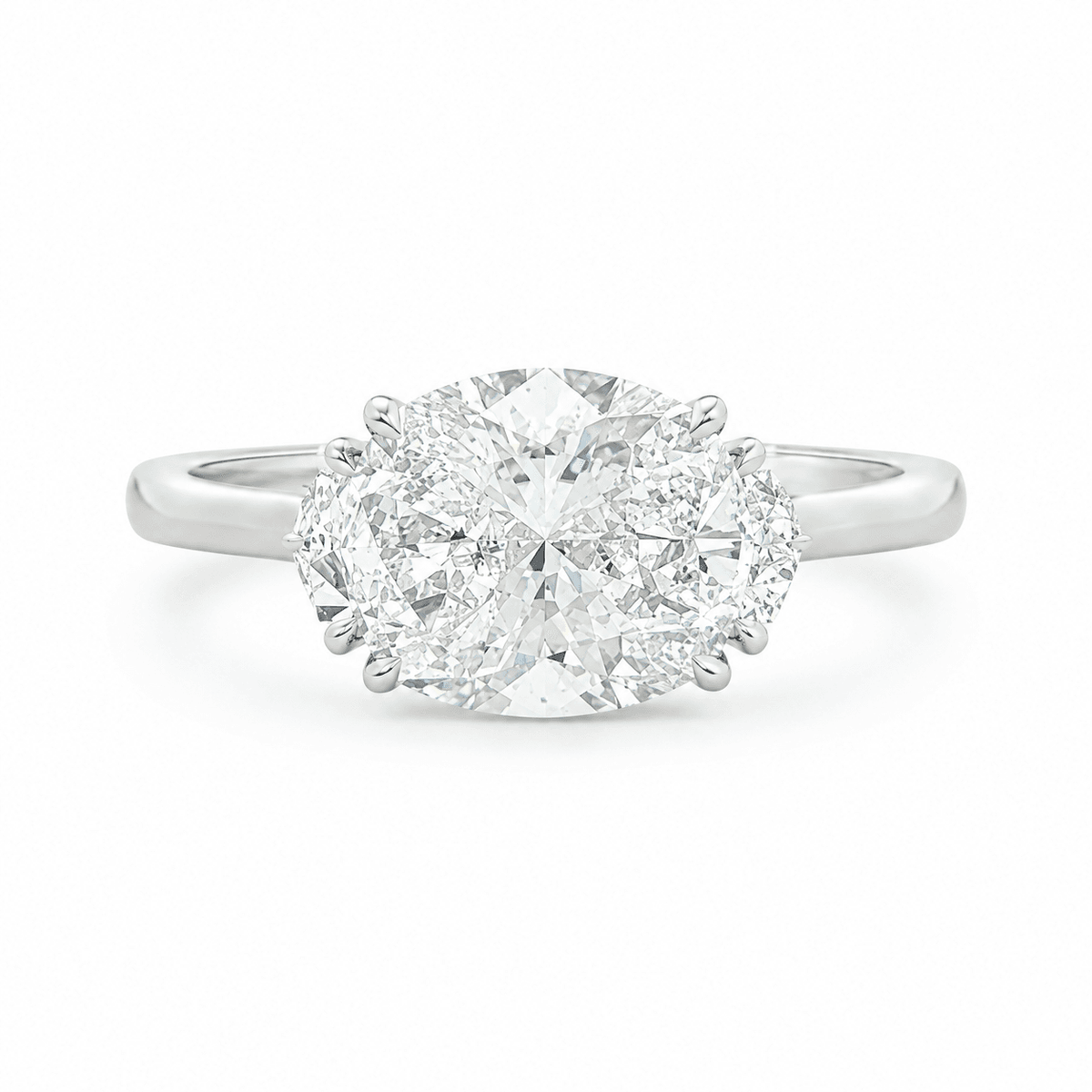 3.12 CTW Oval Lab-Grown Diamond Hidden Halo Engagement Ring