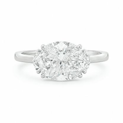 3.12 CTW Oval Lab-Grown Diamond Hidden Halo Engagement Ring