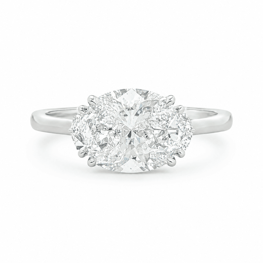 3.12 CTW Oval Lab-Grown Diamond Hidden Halo Engagement Ring