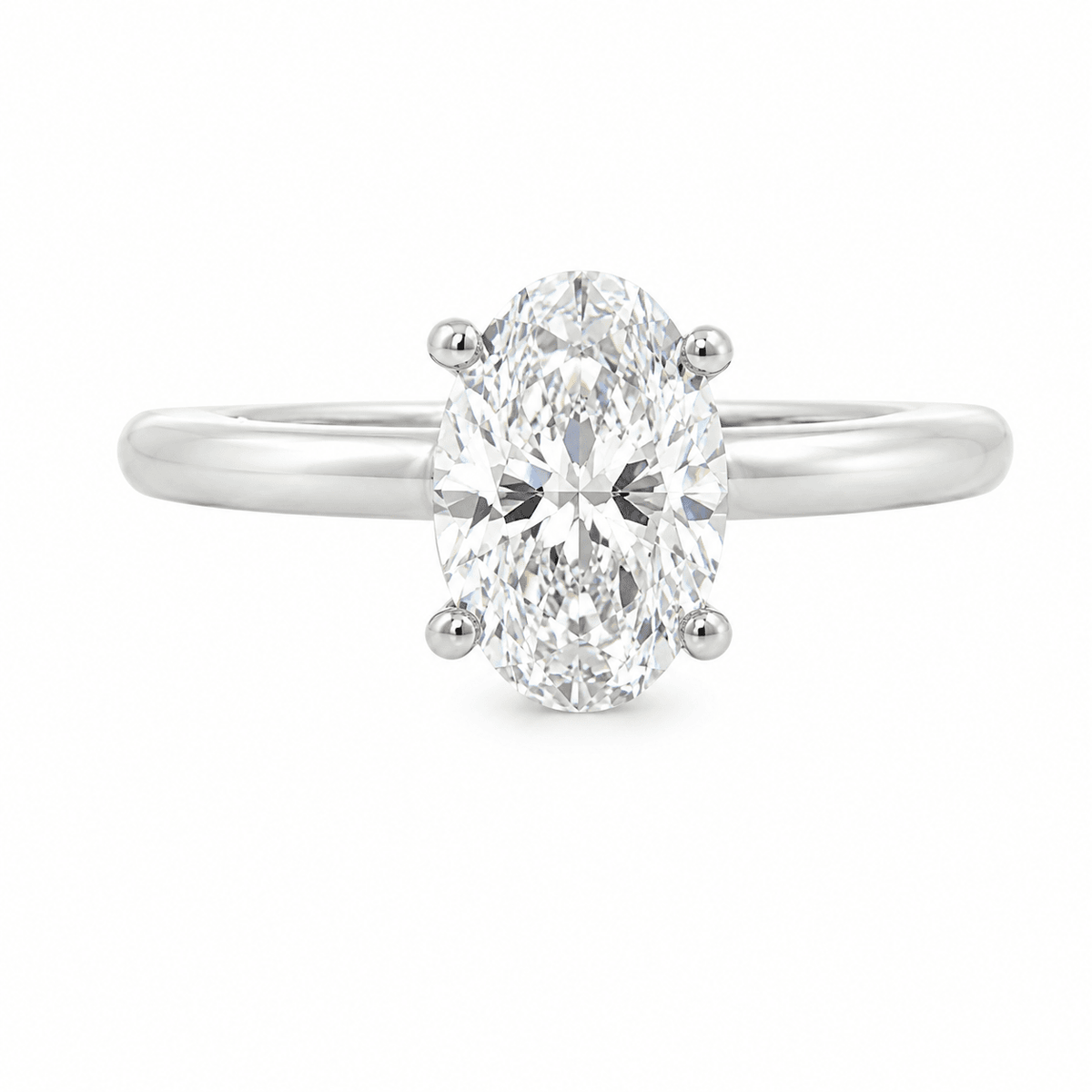 1-1/2 CT TW. Oval Lab-Grown Diamond Semi-Mount Engagement Ring