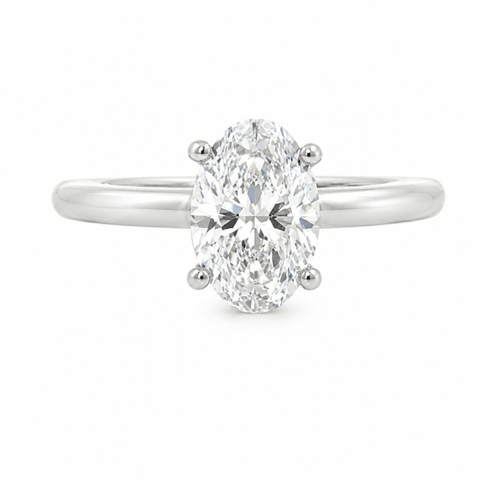 1-1/2 CT TW. Oval Lab-Grown Diamond Semi-Mount Engagement Ring