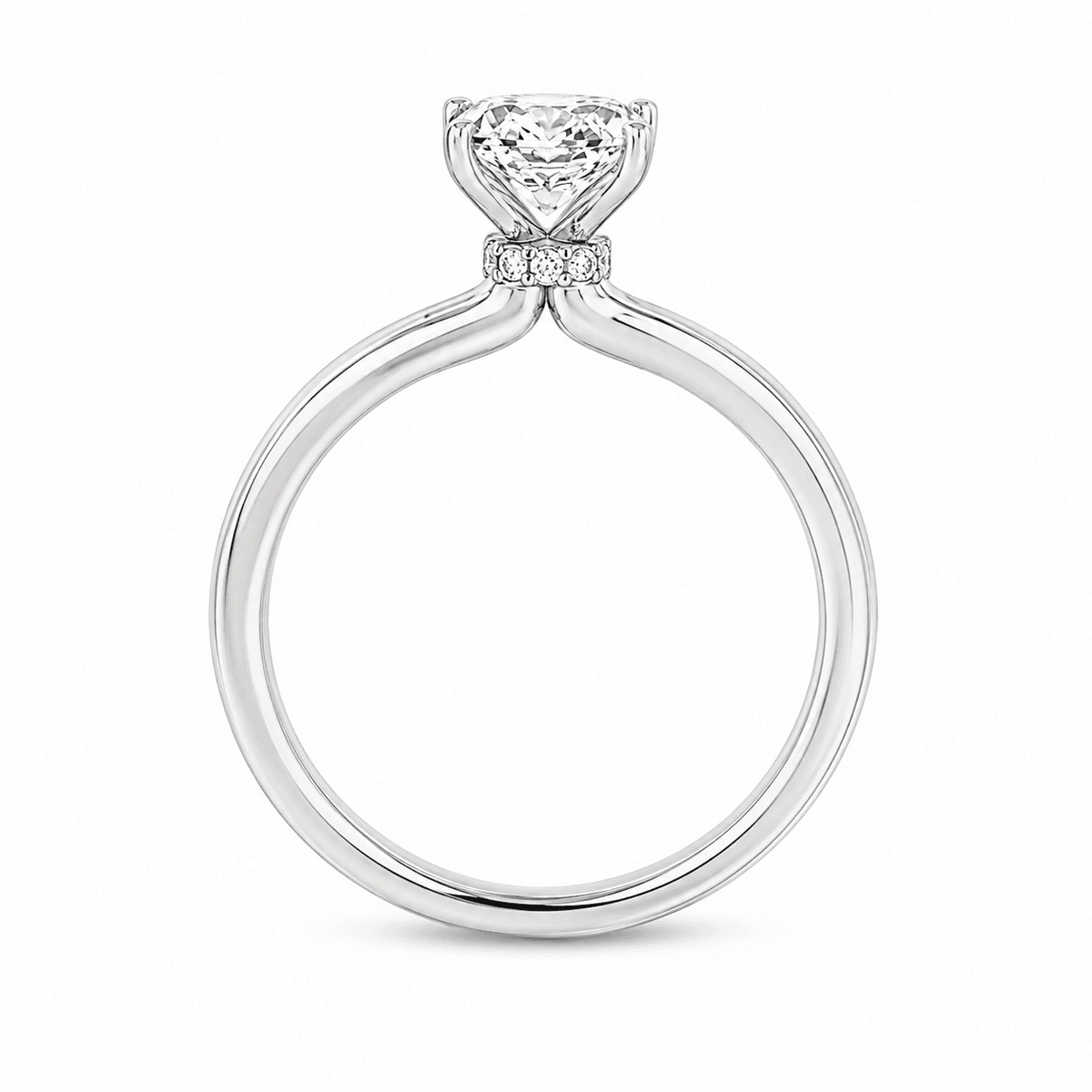 1-1/2 CT TW. Oval Lab-Grown Diamond Semi-Mount Engagement Ring