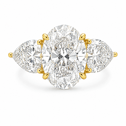 Oval Three-Stone Engagement Ring