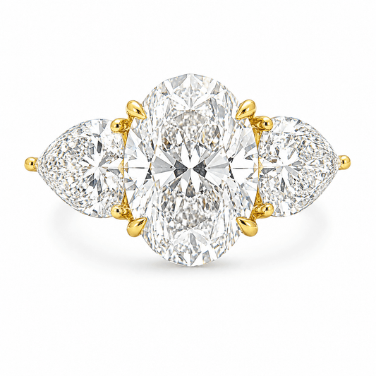 Oval Three-Stone Engagement Ring