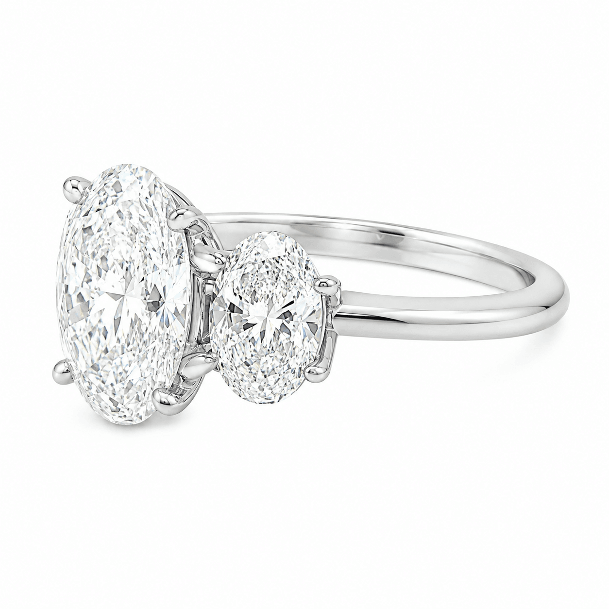 5 CT TW. Oval Three-Stone Lab-Grown Diamond Engagement Ring