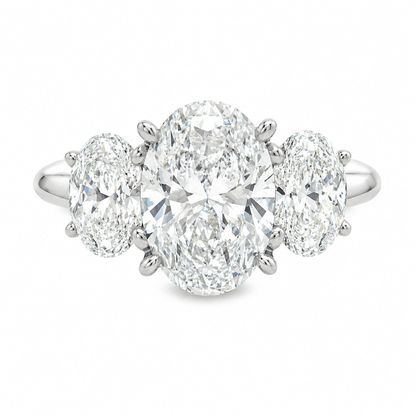 5 CT TW. Oval Three-Stone Lab-Grown Diamond Engagement Ring