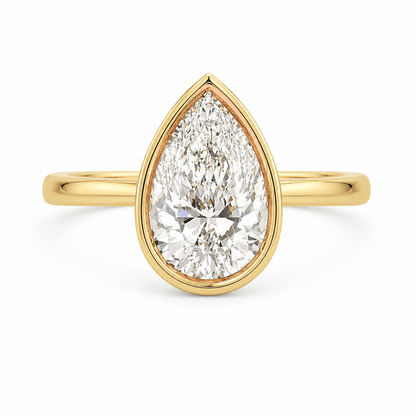 2.03 CTW Pear Lab-Grown Diamond Bezel Engagement Ring