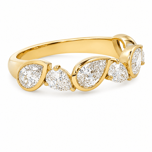 1-1/2 CT TW. Pear-Shaped Lab-Grown Diamond Wedding Band