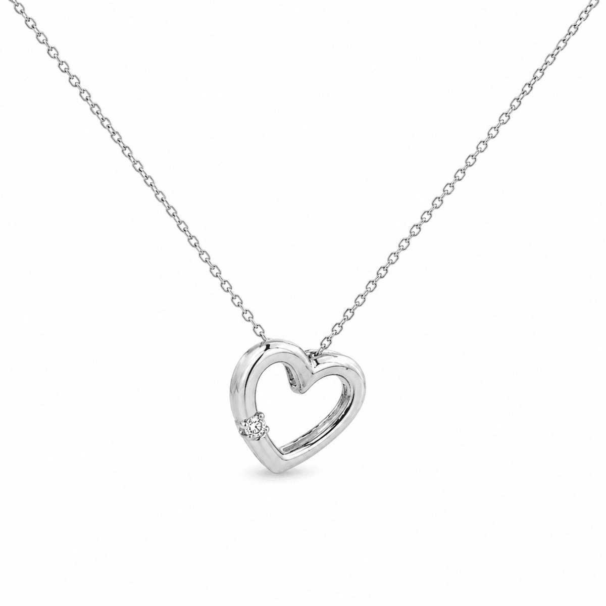 0.03 CT TW. Petite Diamond Heart Necklace