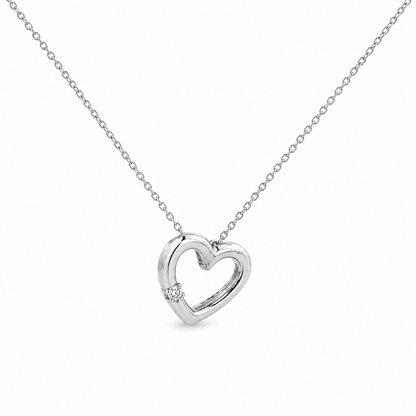 0.03 CT TW. Petite Diamond Heart Necklace