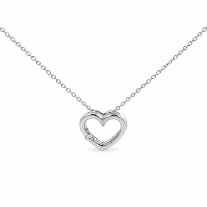 0.03 CT TW. Petite Diamond Heart Necklace