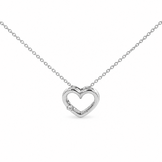 0.03 CT TW. Petite Diamond Heart Necklace
