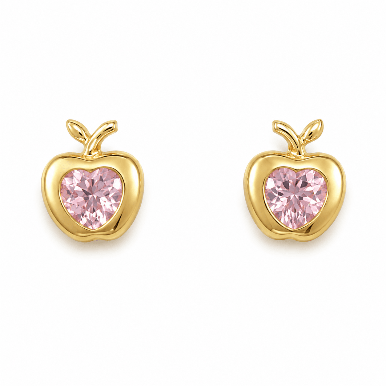 Pink Apple Child Earrings