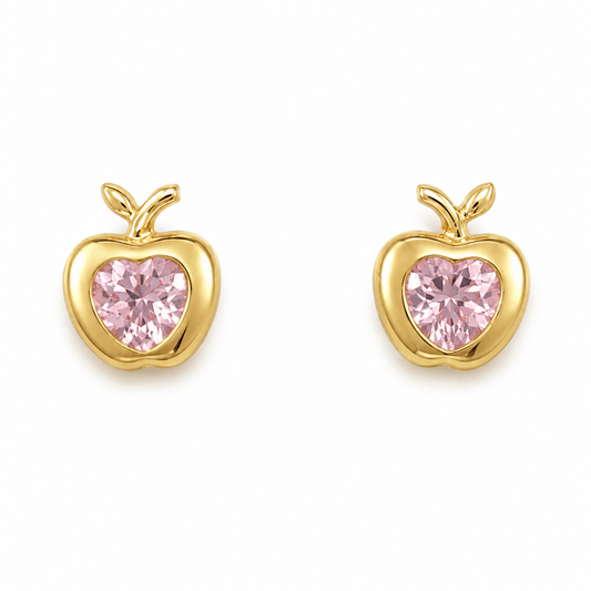 Pink Apple Child Earrings
