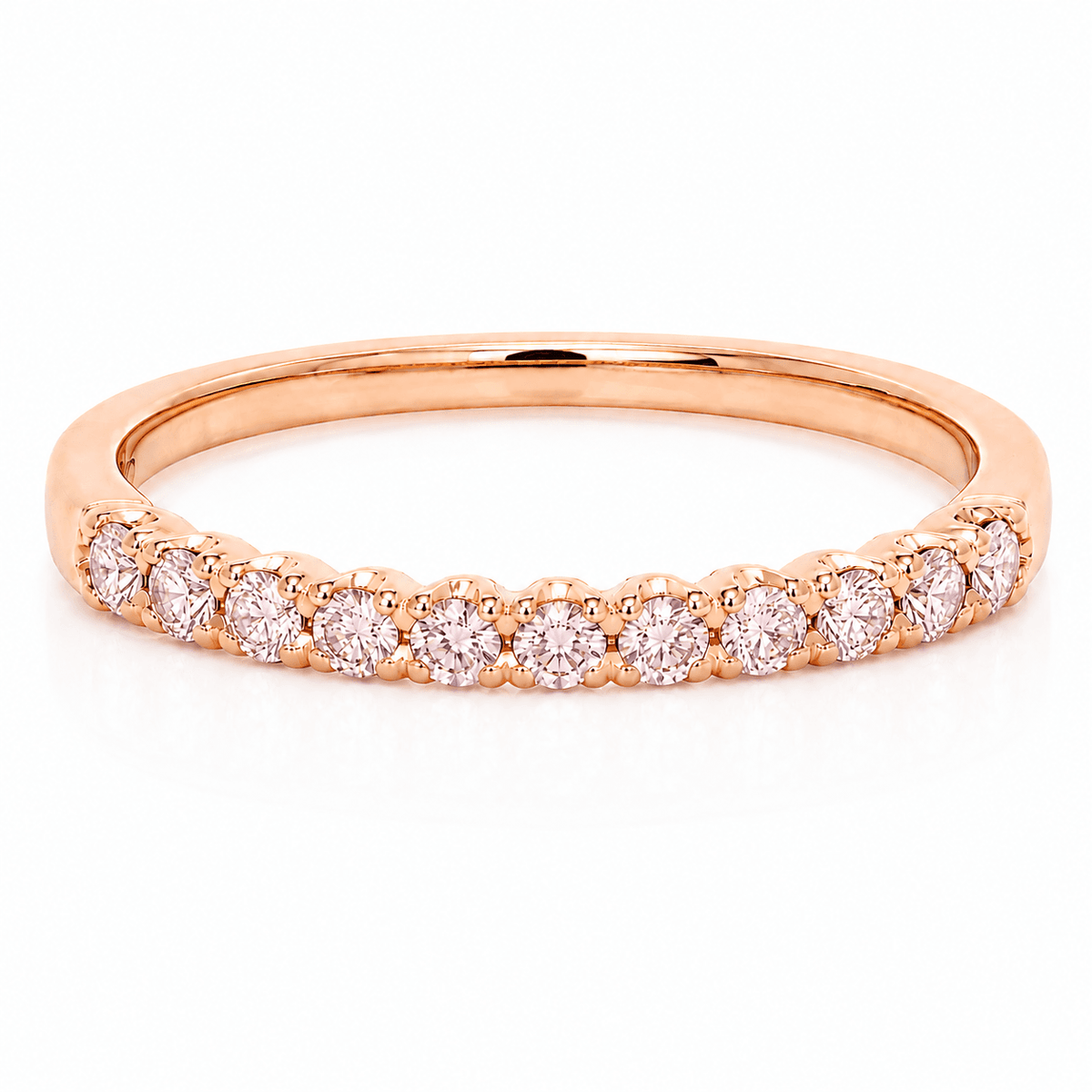 0.35 CT TW Pink Diamond Classic Wedding Band