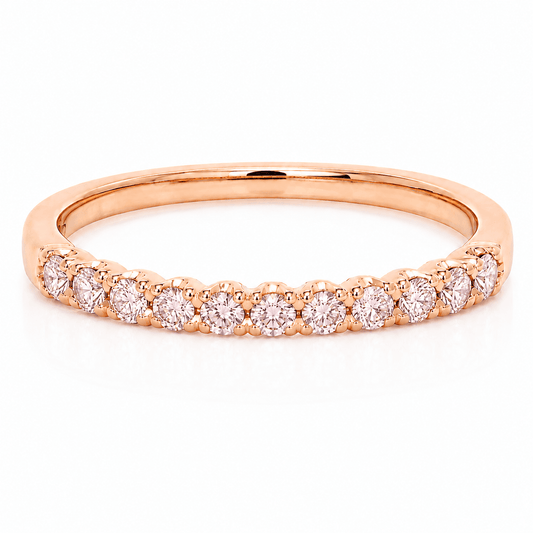 Pink Diamond Wedding Band