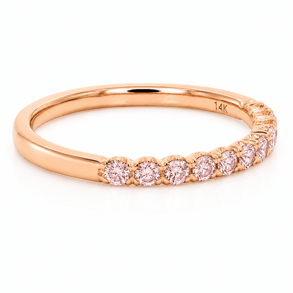 0.35 CT TW Pink Diamond Classic Wedding Band