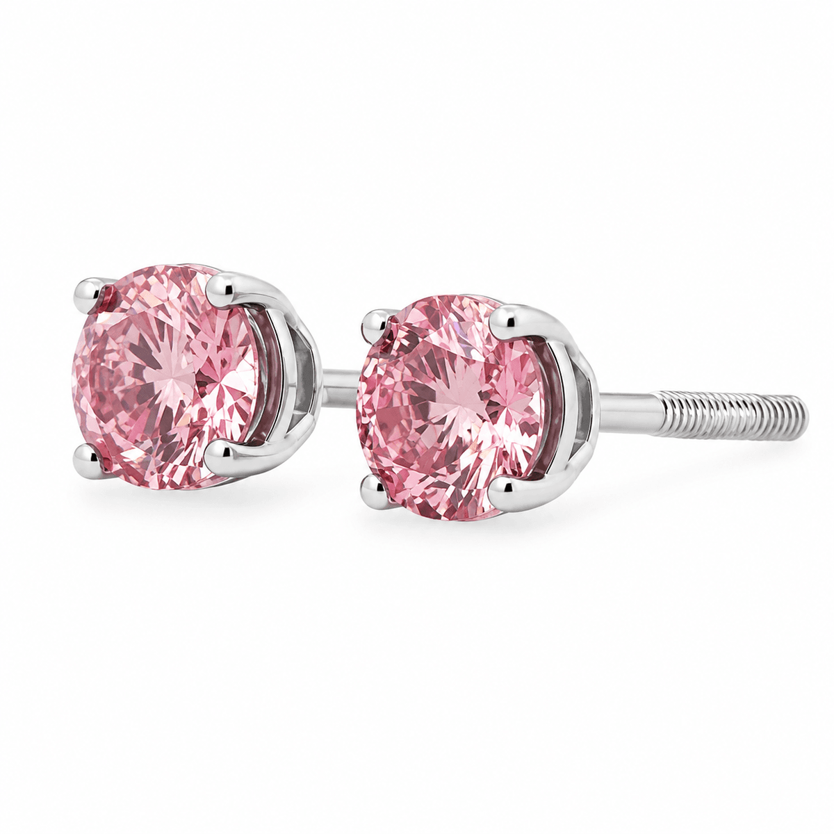 0.85 CT TW. Pink Lab-Grown Diamond Stud Earrings