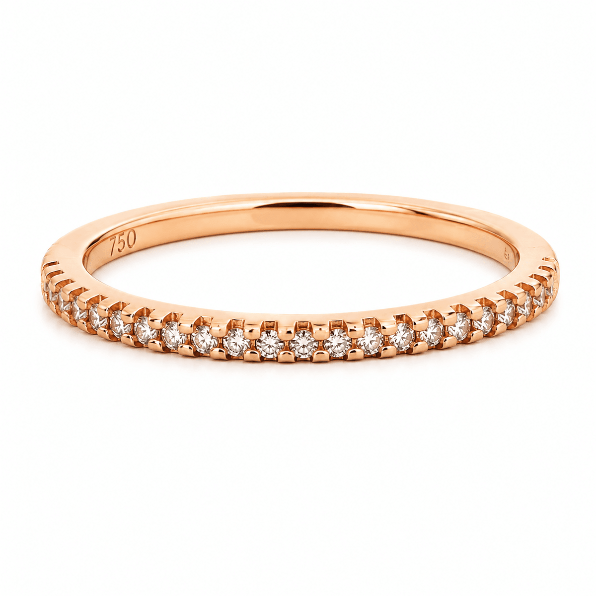 Rose Gold Diamond Prong-Set Wedding Band