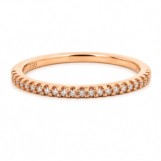 Rose Gold Diamond Prong-Set Wedding Band