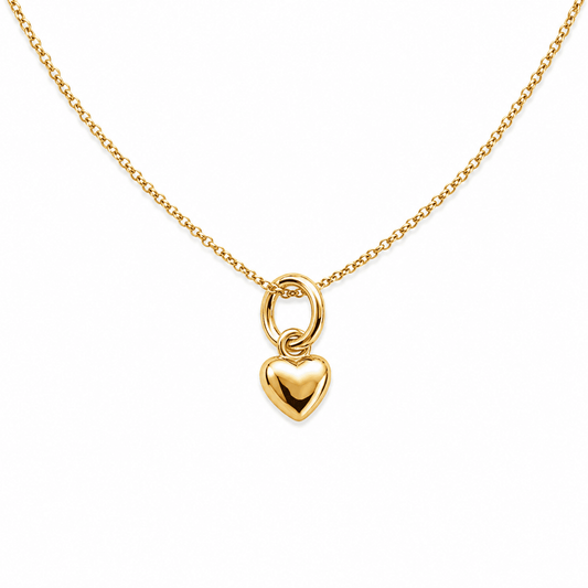 Puffed Heart Pendant Necklace