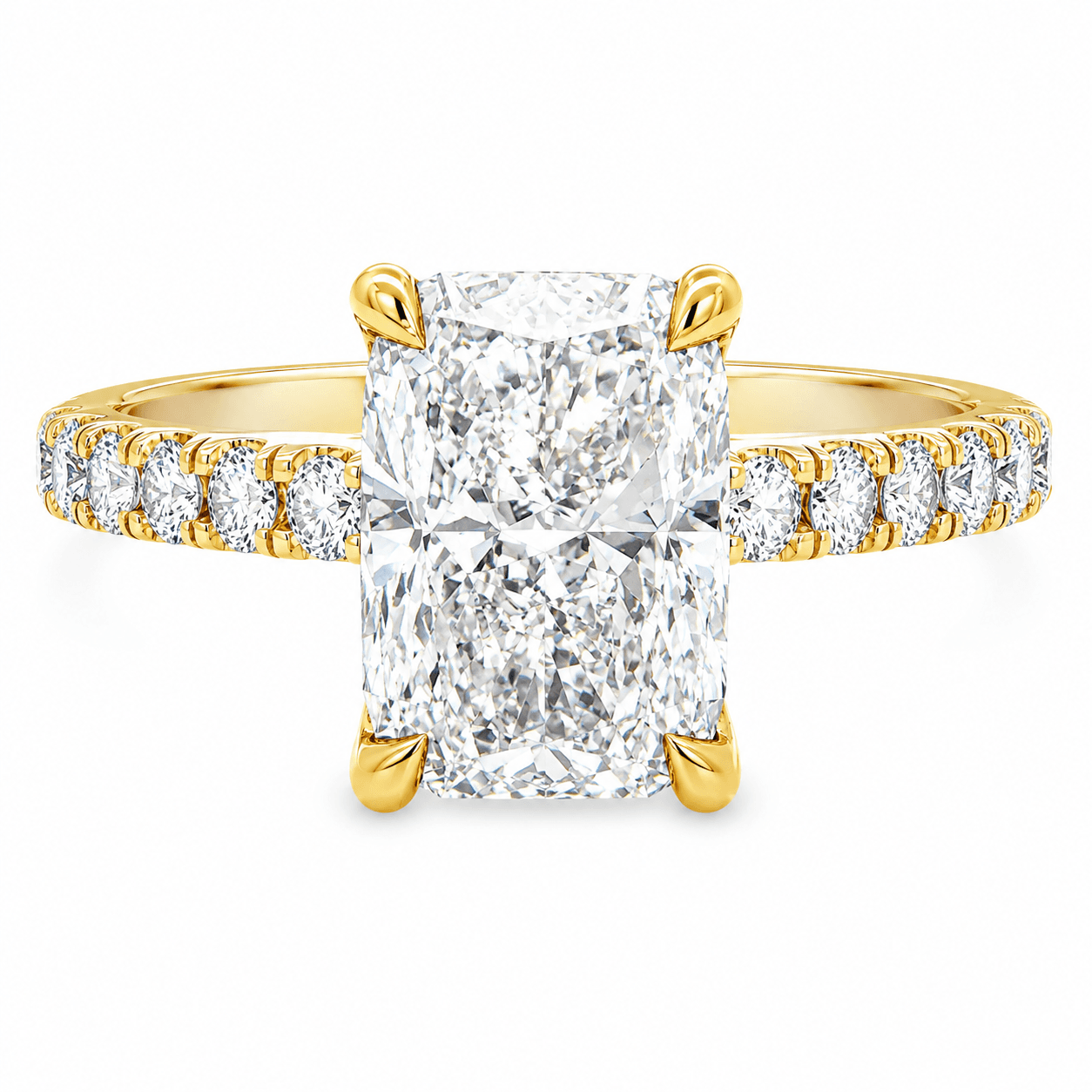 3-2/5 CT. T.W. Radiant Lab-Grown Diamond Engagement Ring
