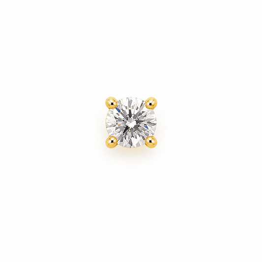 14K 2mm Round CZ Cartilage Piercing