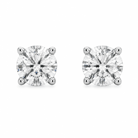 1/2 CTW Natural Round Diamond Stud Earrings
