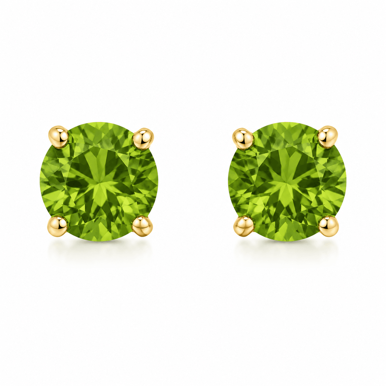 Round Green Stud Earrings