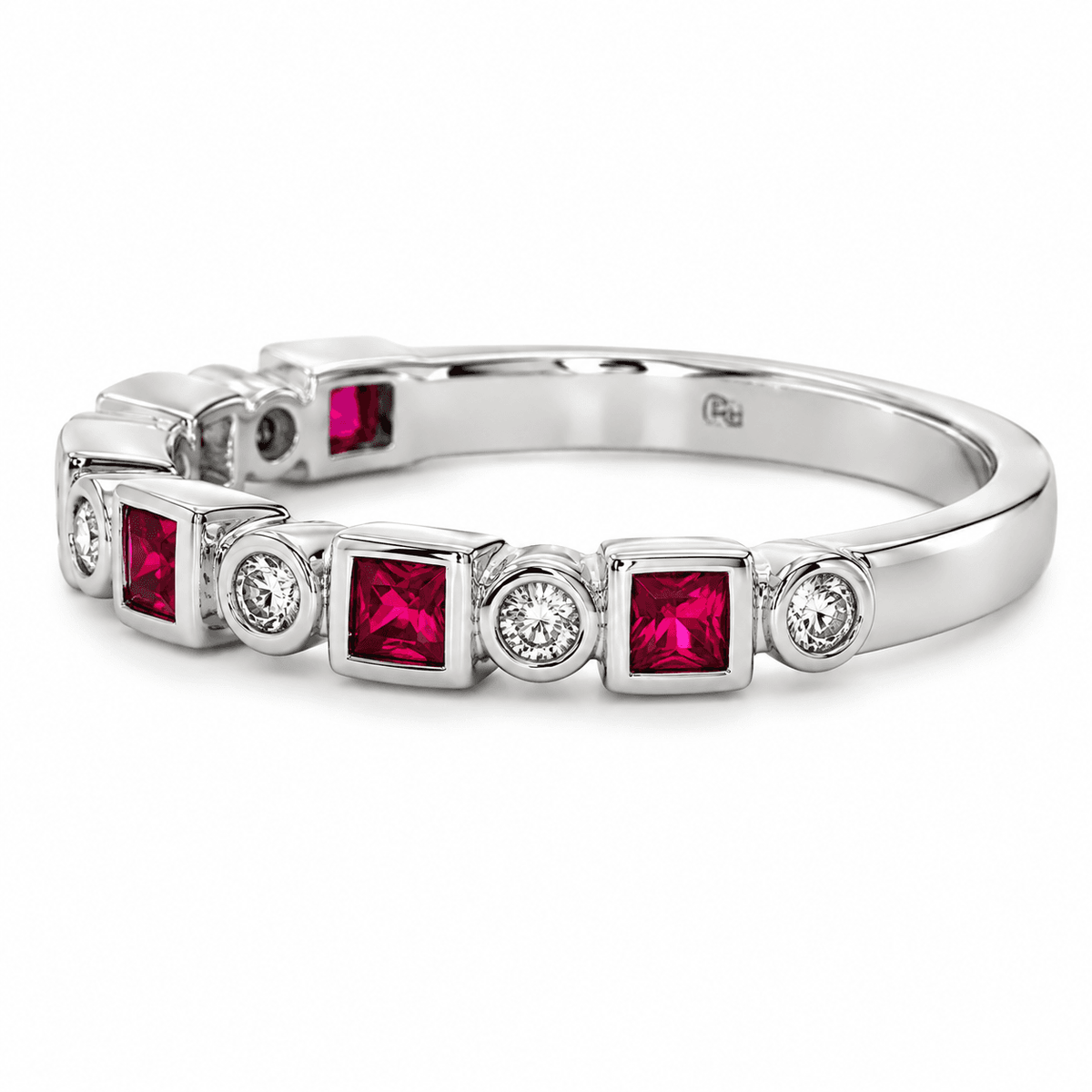 Ruby and Diamond Bezel Ring