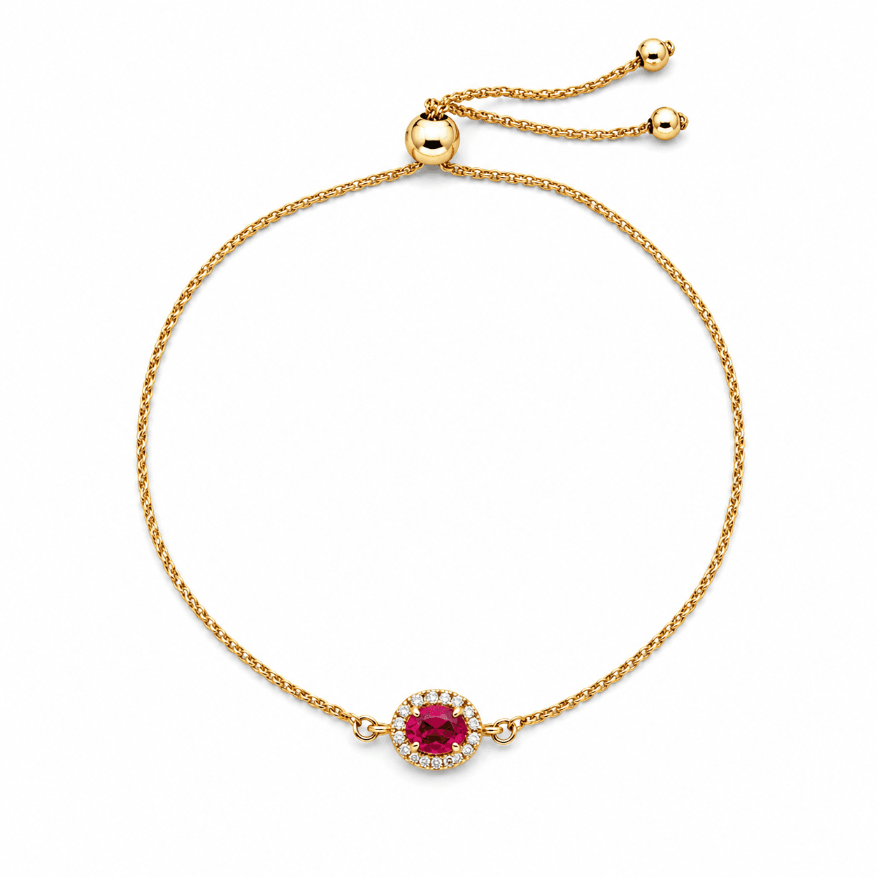Ruby and Diamond Halo Bracelet