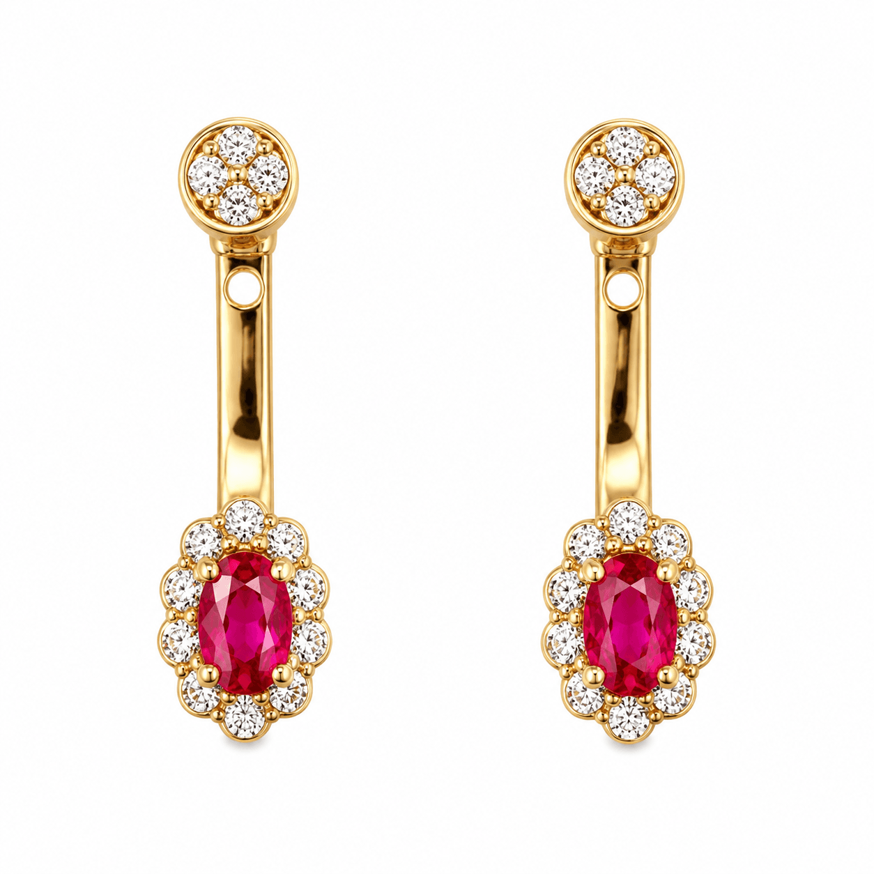 Ruby Under-Over Earrings